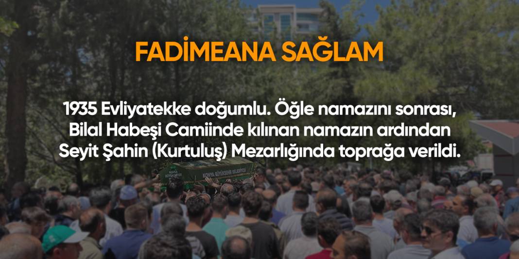 Konya'da bugün vefat edenler | 6 Mart 2025 2